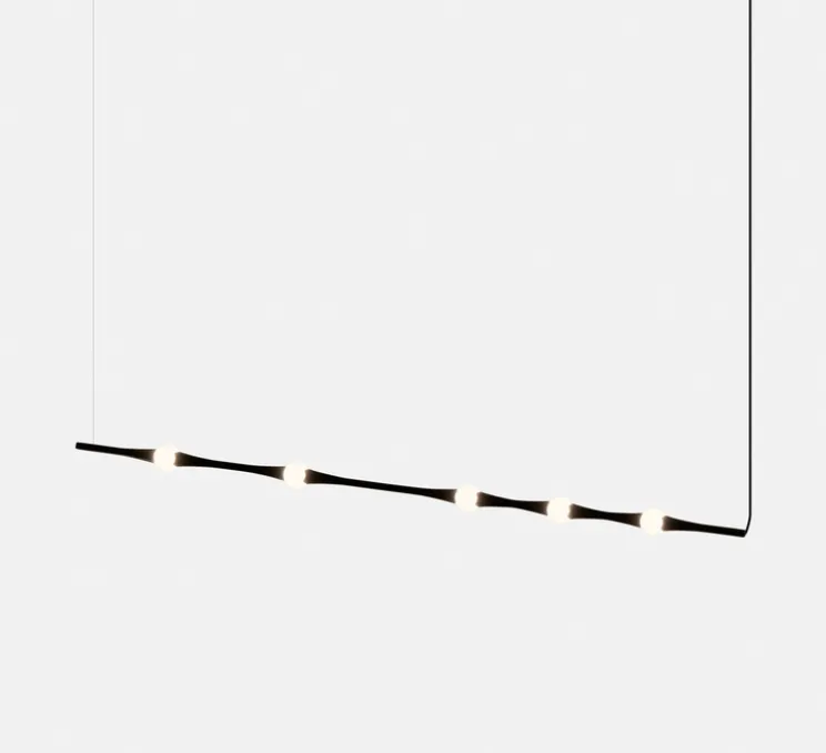 Suspension, Dew Horizontal, noir, LED, dim, 2700k, 782 lm, Ø4,3cm, H99,5cm - LEDs C4