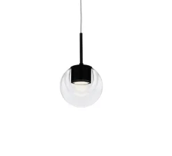 Suspension, Dew, noir, sans rosace, LED, dim, 2700k, 440 lm, Ø11cm, H11cm - KDLN