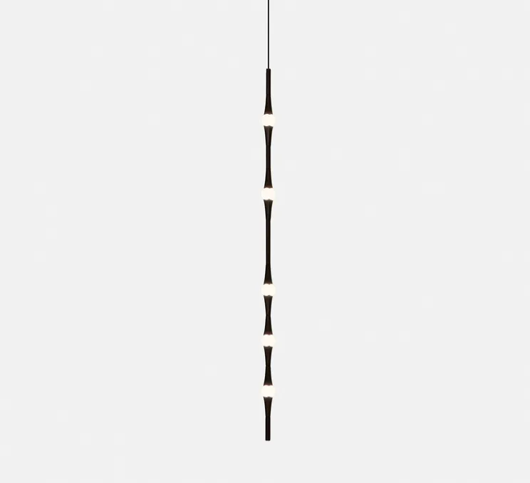 Suspension, Dew Vertical L, noir, LED, dim, 2700k, 1383 lm, Ø4,3cm, H170cm - LEDs C4