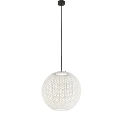 Suspension d'extérieur, Nans Sphere S, Brun graphite - Teinte beige, IP66, LED, dim, 2700K, 1400 lm, Ø60cm, H257cm - Bover