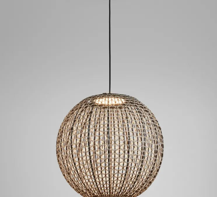 Suspension d'extérieur, Nans Sphere S, Brun graphite - Teinte marron, IP66, LED, dim, 2700K, 1400 lm, Ø60cm, H257cm - Bover