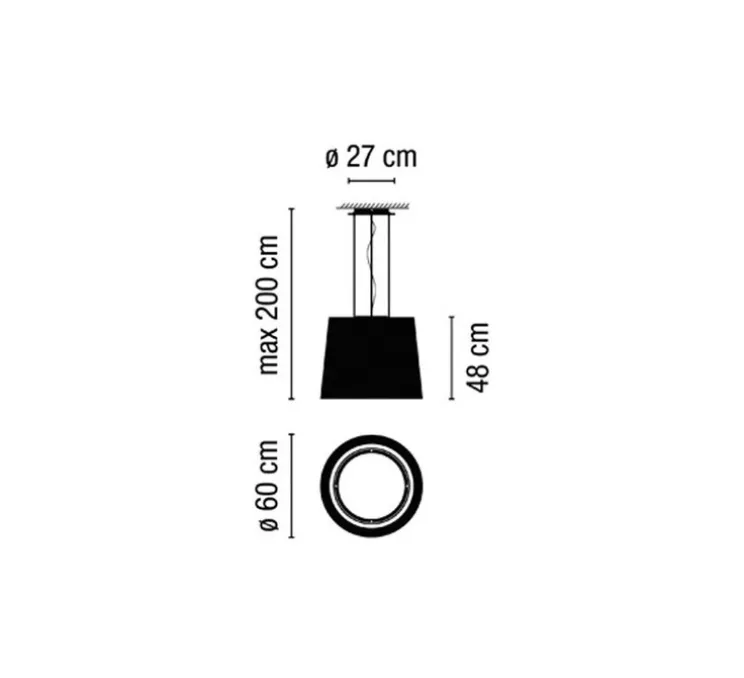 Suspension d'extérieur, Wind 4077, marron, IP64, LED, 2700k, 741 lm, Ø60cm, H48cm - Vibia