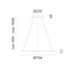 Suspension, Discovery, noir, LED, dim, 3000K, 2857 lm, Ø70,4cm, H1,7cm - Artemide