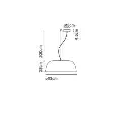 Suspension, Djembé 65.23, gris, LED, dim, 2700K, 1843 lm, Ø63cm, H23cm - Marset