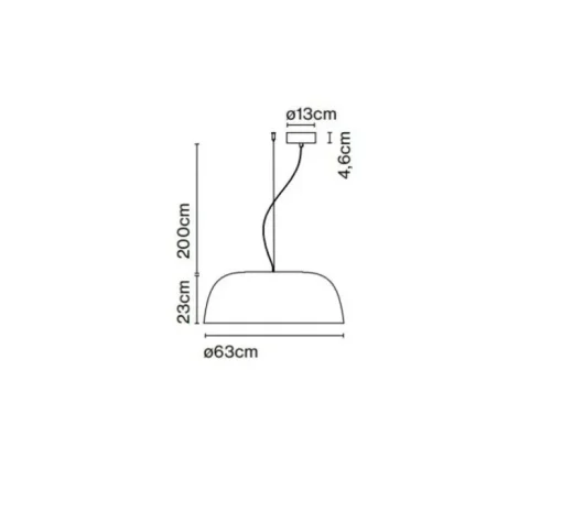 Suspension, Djembé 65.23, gris, LED, dim, 2700K, 1843 lm, Ø63cm, H23cm - Marset