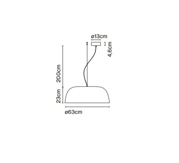 Suspension, Djembé 65.23, gris, LED, dim, 2700K, 1843 lm, Ø63cm, H23cm - Marset