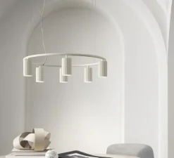 Suspension, Donna Circle 60, beige lin, Ø60cm, H15cm - Pholc