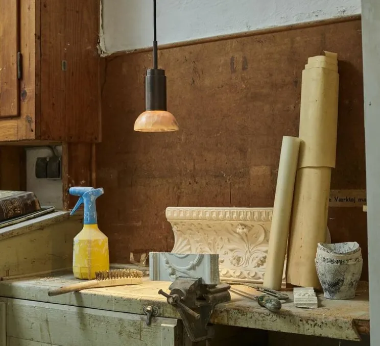 Suspension, Donya Onyx Moon Shade, Ambre, Ø12cm, H25,3cm - Anour