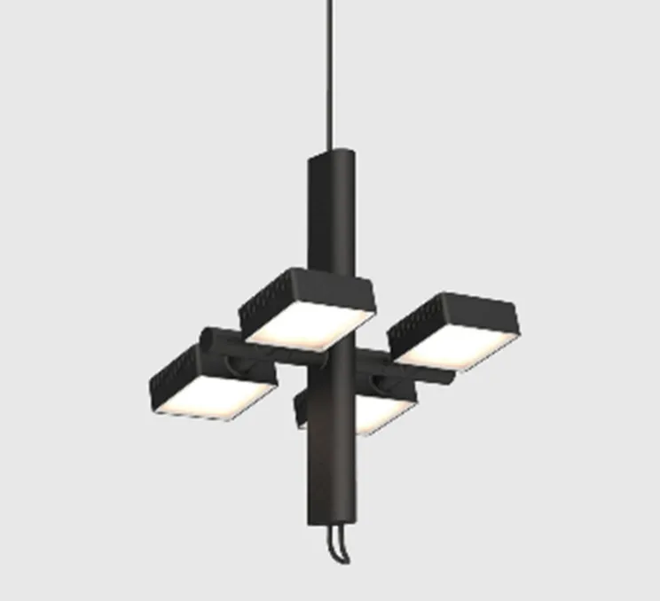 Suspension, Dorval 01, variable 0-10V, corps, câble et boucle noirs, rosace noire, LED, 2700K, 2888lm, L36cm, H46cm - Lambert&Fils
