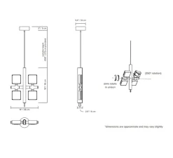 Suspension, Dorval 01, variable 0-10V, corps, câble et boucle noirs, rosace noire, LED, 2700K, 2888lm, L36cm, H46cm - Lambert&Fils