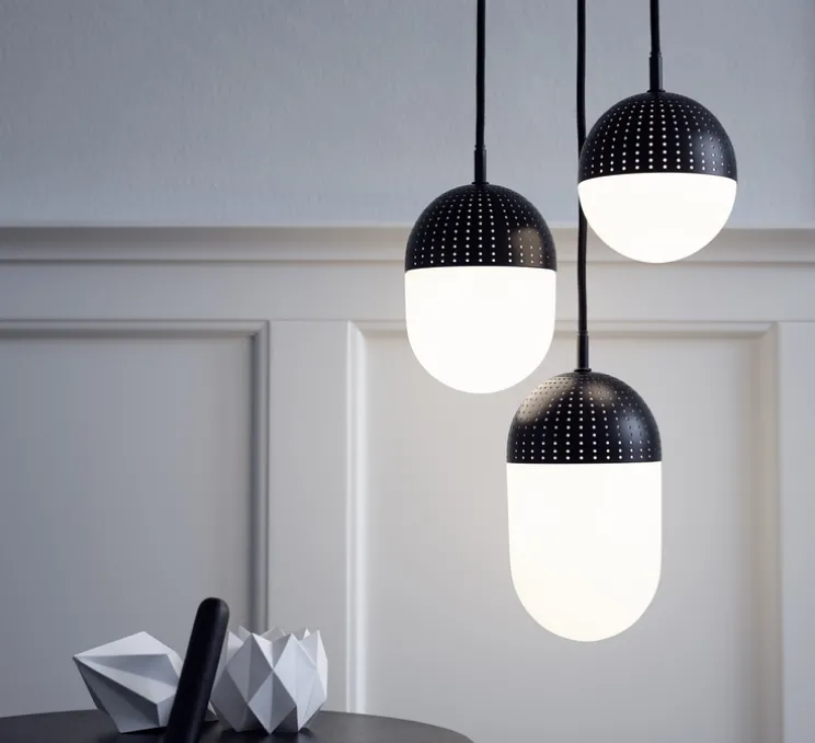 Suspension, Dot, Small, noir, LED, Ø12cm, H13cm - Woud