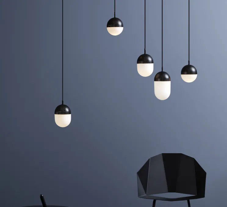 Suspension, Dot, Small, noir, LED, Ø12cm, H13cm - Woud
