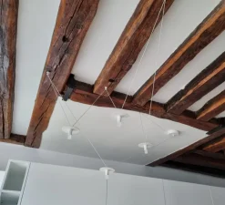 Suspension, D02P4, blanc mat, LED, avec diffuseur, dim, 2700K, 350 lm, Ø12cm, H5cm - OliveLab