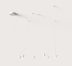 Suspension, D02P6, blanc mat, LED, avec 3 diffuseurs et 3 lentilles, dim, 2700K, 350 lm, Ø12cm, H5cm - OliveLab