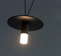 Suspension, D02P4, noir mat, LED, avec diffuseur, dim, 2700K, 350 lm, Ø12cm, H5cm - OliveLab