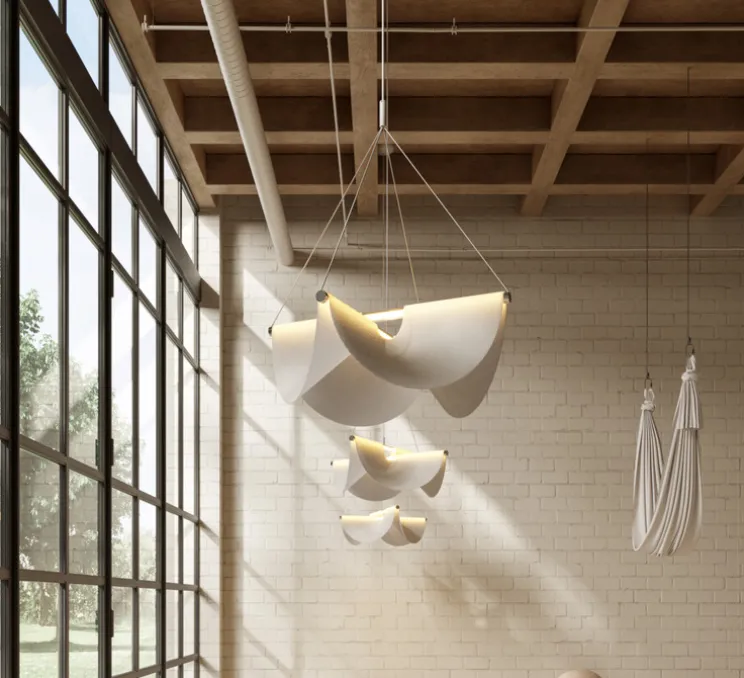 Suspension, Drape Light 78, blanc, LED, dim, 2740K, 2150 lm, Ø78cm, H91cm - Moooi