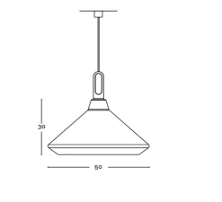 Suspension, Driyos, noir, Ø50cm, H28cm - Zava