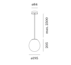 Suspension, Dro ceiling suspended 2.0, noir et marron opale, Ø19,5cm, H20,5cm - Wever&Ducré