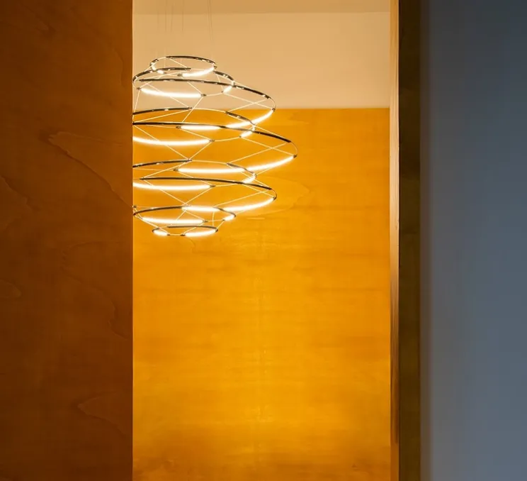 Suspension, Drop 9, noir mat, LED, dim, 1-10V, 2700K, 8700 lm, Ø110cm, H66cm - Nemo Lighting