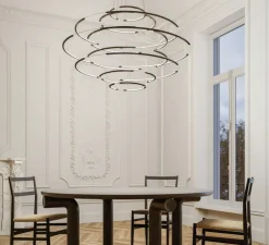 Suspension, Drop 9, noir mat, LED, dim, 1-10V, 2700K, 8700 lm, Ø110cm, H66cm - Nemo Lighting