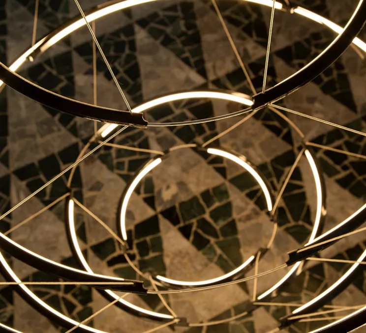Suspension, Drop 9, noir mat, LED, dim, 1-10V, 2700K, 8700 lm, Ø110cm, H66cm - Nemo Lighting