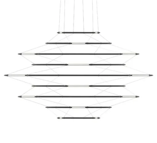 Suspension, Drop 9, noir mat, LED, dim, 1-10V, 2700K, 8700 lm, Ø110cm, H66cm - Nemo Lighting