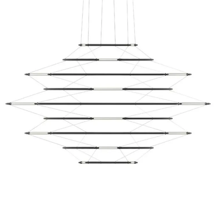Suspension, Drop 9, noir mat, LED, dim, 1-10V, 2700K, 8700 lm, Ø110cm, H66cm - Nemo Lighting