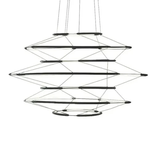 Suspension, Drop 7, noir mat, LED, dim, 1-10V, 2700K, 5700 lm, Ø90cm, H50cm - Nemo Lighting