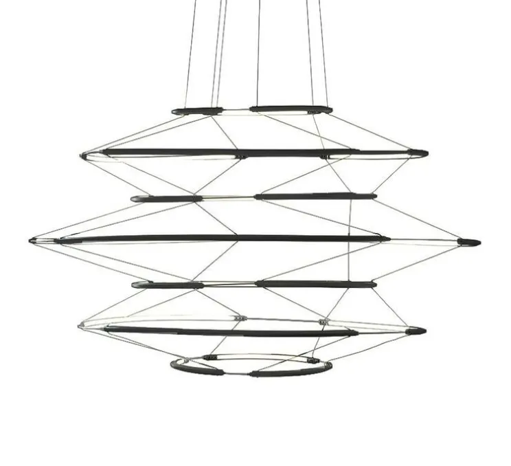Suspension, Drop 7, noir mat, LED, dim, 1-10V, 2700K, 5700 lm, Ø90cm, H50cm - Nemo Lighting