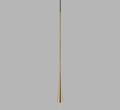 Suspension, Drop S2, laiton, LED, 2700K, 540 lm, Ø5,5cm, H90cm - Light Point