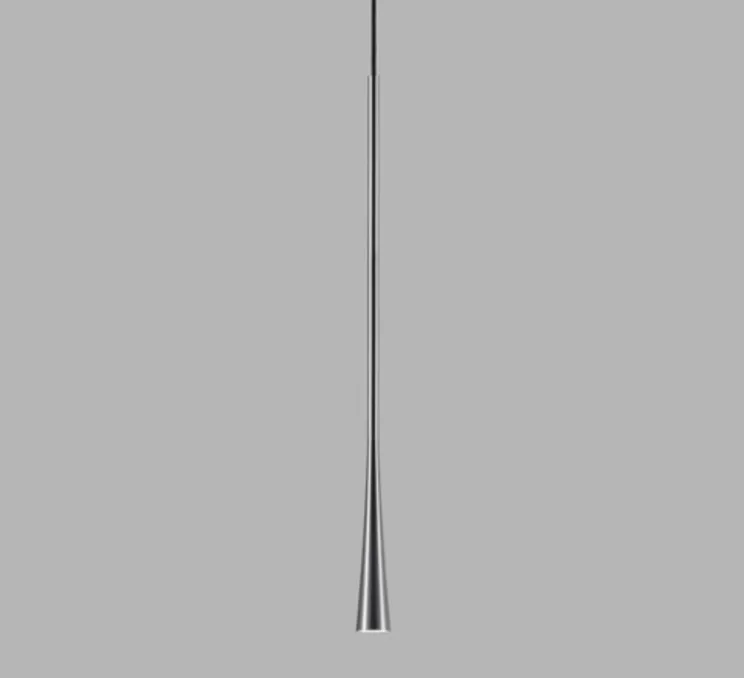 Suspension, Drop S2, titanium, LED, dim, 2700K, 540 lm, Ø5,5cm, H90cm - Light Point