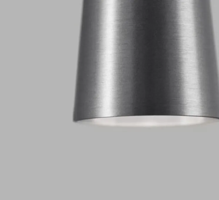 Suspension, Drop S2, titanium, LED, dim, 2700K, 540 lm, Ø5,5cm, H90cm - Light Point
