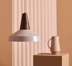 Suspension, Eikon Circus, noyer et rose pâle, Ø40cm, H35cm - Schneid
