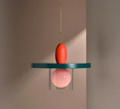 Suspension, Eirene, bleu pétrole, orange, rose, Ø54cm, H43,5cm - Sphaer