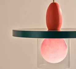 Suspension, Eirene, bleu pétrole, orange, rose, Ø54cm, H43,5cm - Sphaer