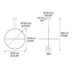 Suspension, Elara large, or, LED, 3000K, 845 lm, Ø80cm, H83,8cm - Lodes