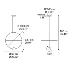 Suspension, Elara medium, or, LED, 3000K, 845 lm, Ø60cm, H63,7cm - Lodes