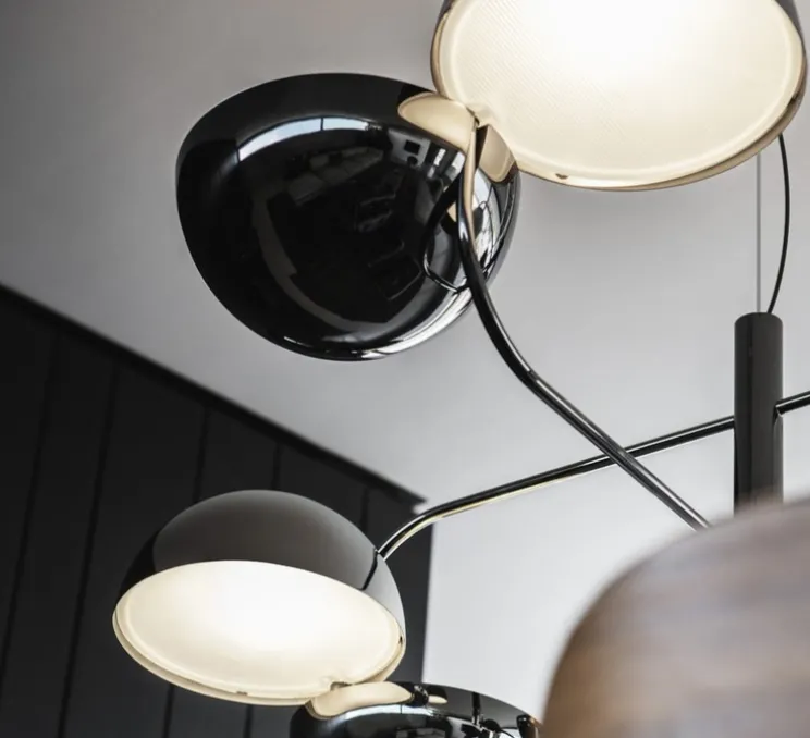 Suspension, Elisabeth, chrome noir, LED, dim, 0-10V, 3000k, 8 x 827 lm, Ø110cm, H30cm - Penta