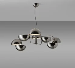 Suspension, Elisabeth, chrome noir, LED, dim, 0-10V, 3000k, 8 x 827 lm, Ø110cm, H30cm - Penta