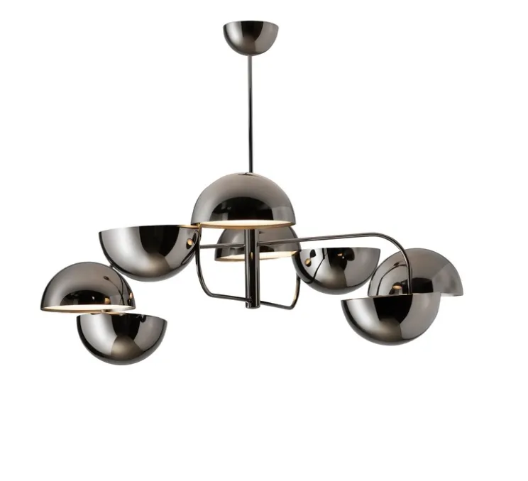 Suspension, Elisabeth, chrome noir, LED, dim, 0-10V, 3000k, 8 x 827 lm, Ø110cm, H30cm - Penta