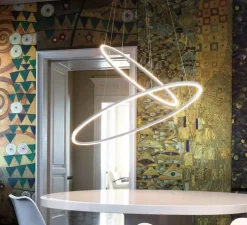 Suspension, Ellisse double, blanc, LED, 2700k, 4675lm, Ø135cm, H70cm - Nemo lighting