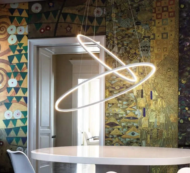 Suspension, Ellisse double, blanc, LED, 2700k, 4675lm, Ø135cm, H70cm - Nemo lighting