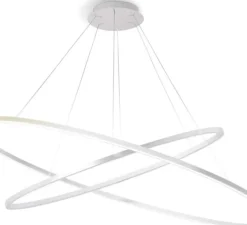 Suspension, Ellisse double, blanc, LED, 2700k, 4675lm, Ø135cm, H70cm - Nemo lighting
