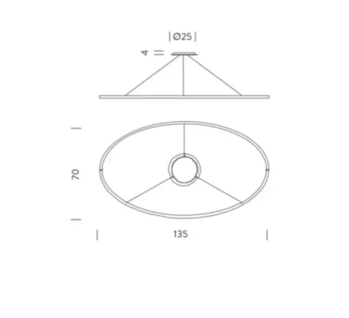 Suspension, Ellisse major, blanc, LED, uplight, 2700k, 7800lm, L135cm, P70cm - Nemo lighting