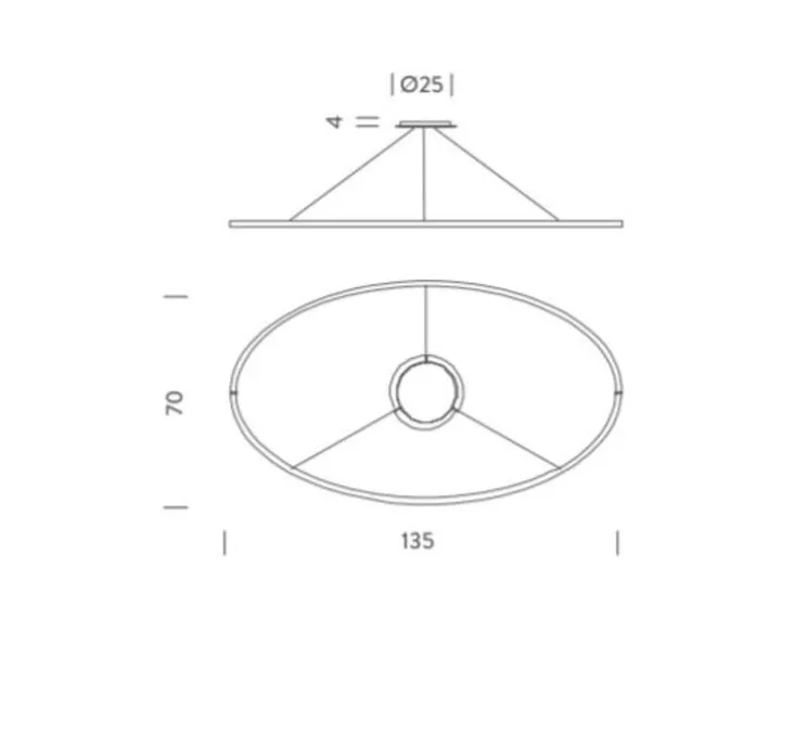 Suspension, Ellisse major, blanc, LED, uplight, 2700k, 7800lm, L135cm, P70cm - Nemo lighting