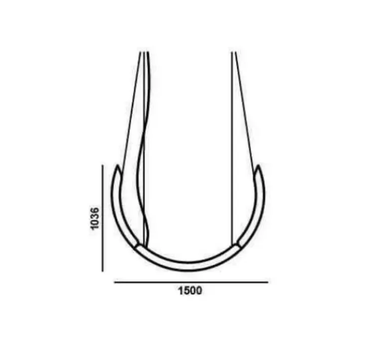 Suspension, Elo, noir et blanc, LED, dim, 2700-6500K, L150cm, H103,6cm - Brokis
