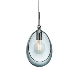 Suspension, Embrace M, argent brillant, gris fumé, Ø18cm, H35cm - Ebb and Flow