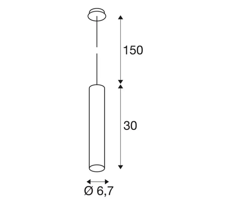 Suspension, Enola B, Doré, Ø6,7cm, H30cm - Slv
