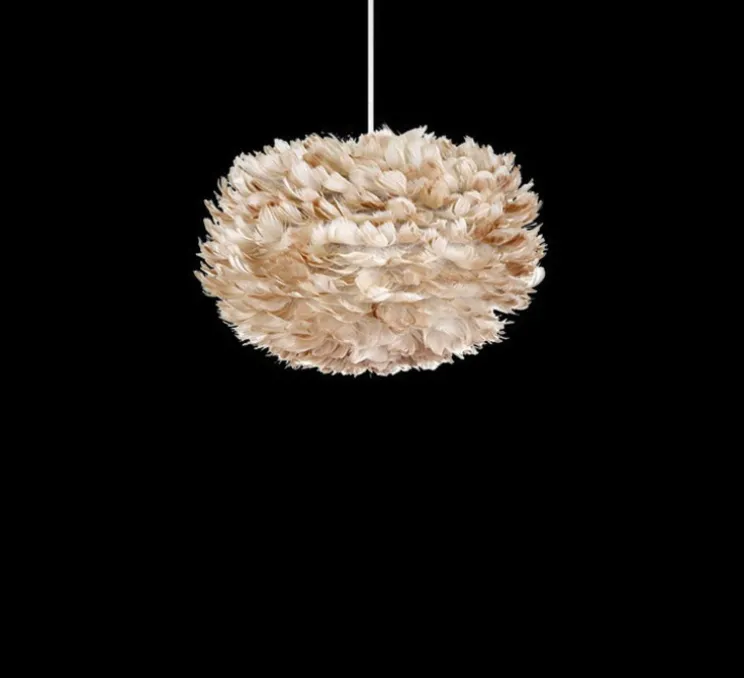 Suspension, Eos M, plumes d'oie, marron, Ø45cm, H30cm - Umage