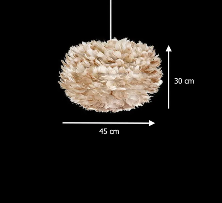 Suspension, Eos M, plumes d'oie, marron, Ø45cm, H30cm - Umage